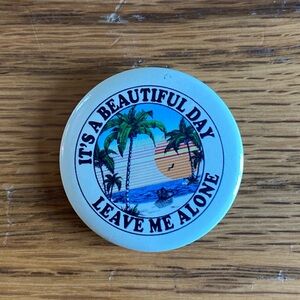 Round Button with Tropical Design